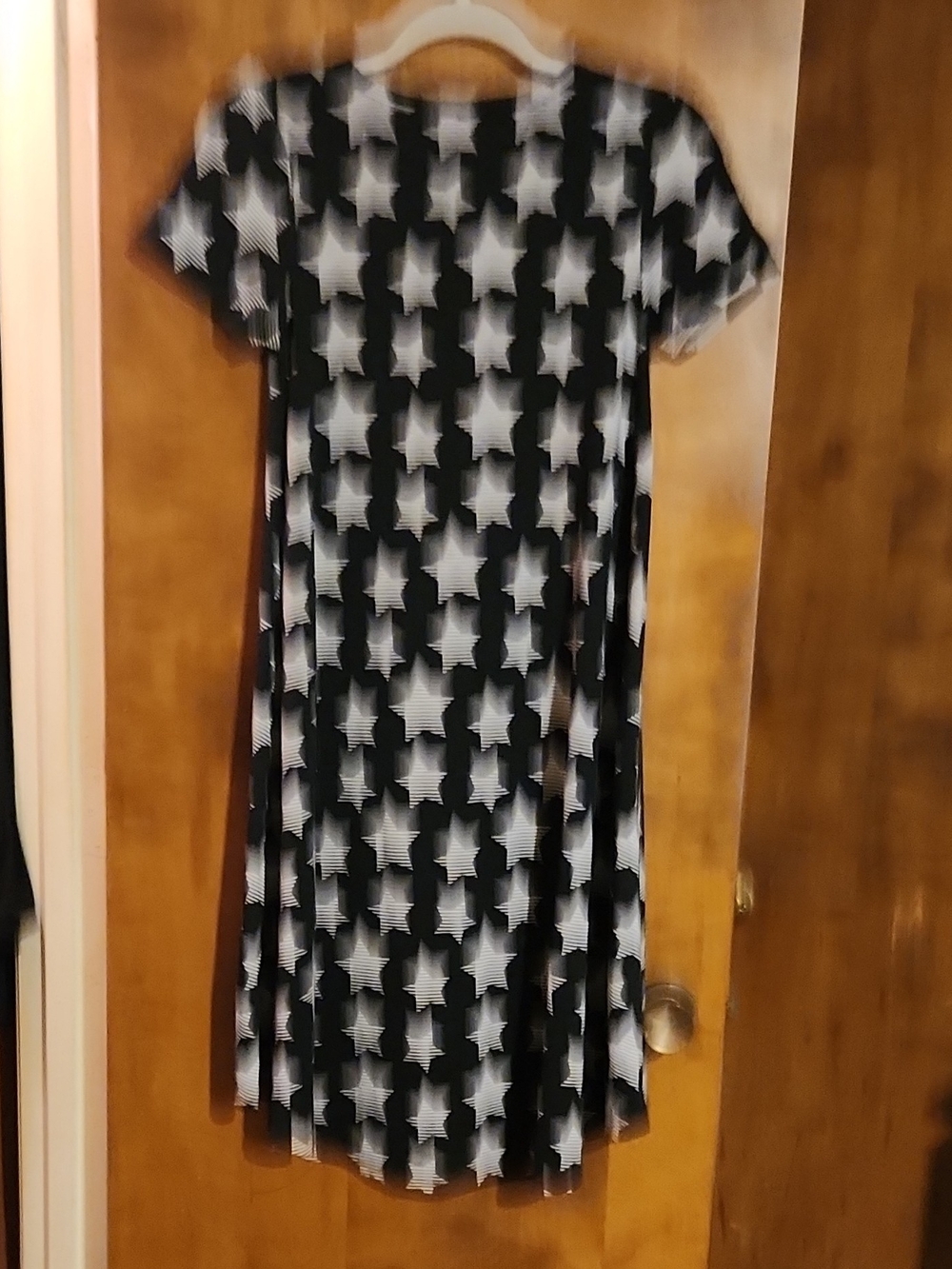 LuLaRoe Black and White Star High-Low Dress
